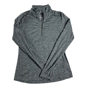 Nike Dri-Fit Gray Quarter Zip Running Pullover Thumbholes Women's Small